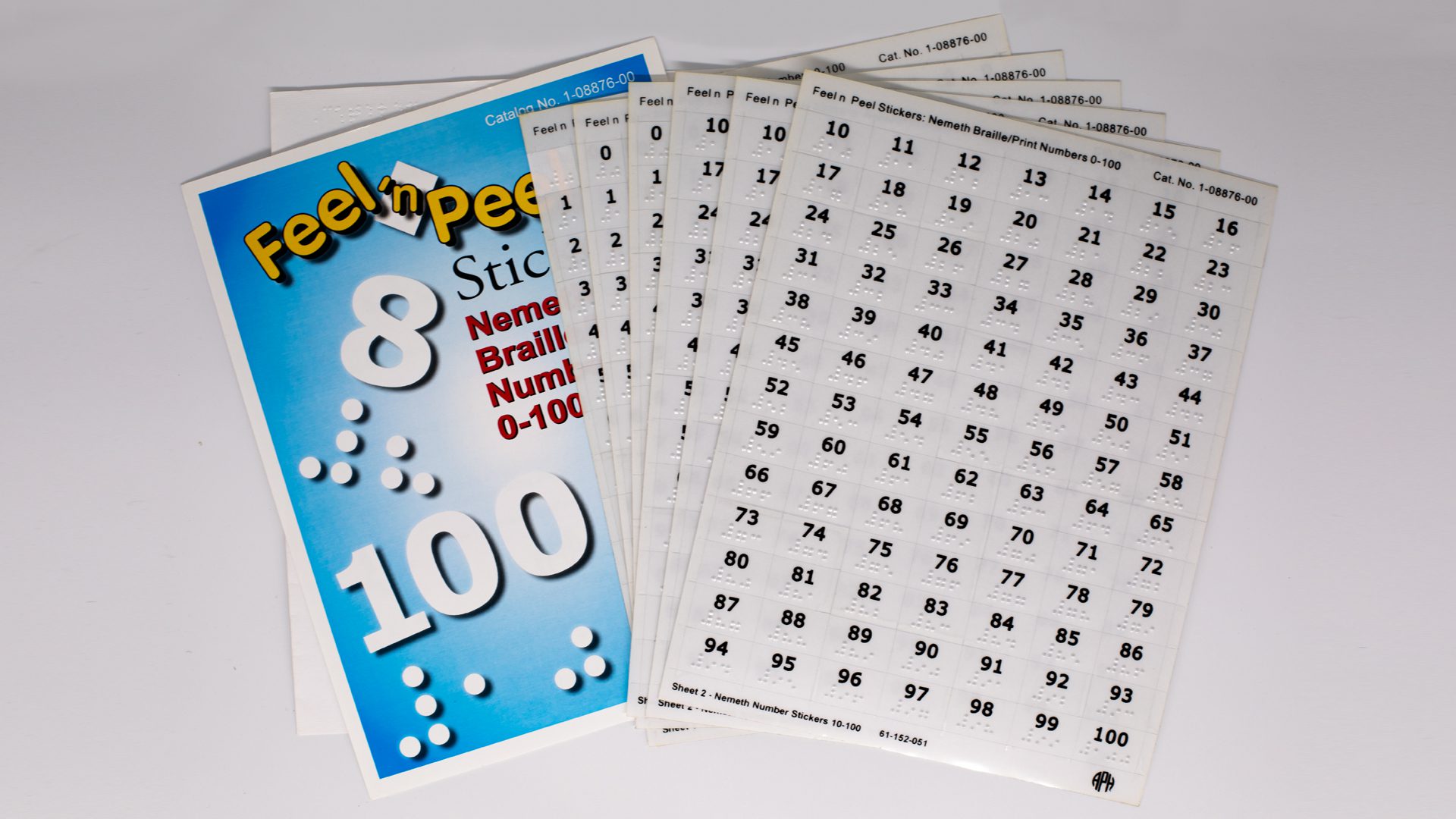 berouw hebben mooi Belastingen Feel 'n Peel Stickers: Nemeth Braille-Print Numbers 0-100 | American  Printing House
