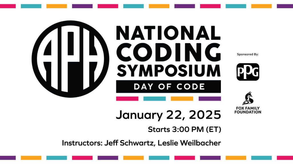 National Coding Symposium Graphic. January 22, 2025 at 3pm.